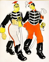 Zwei belgische Offiziere unterhalten sich, 1904